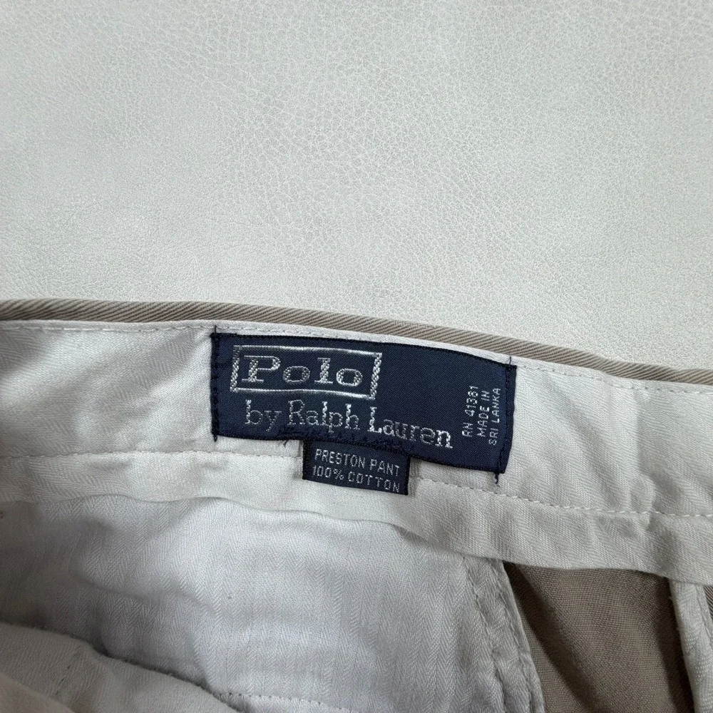 Polo Ralph‎ Lauren Preston Pant Mens 33x30 Khaki Tan Cotton Chino Straight Leg